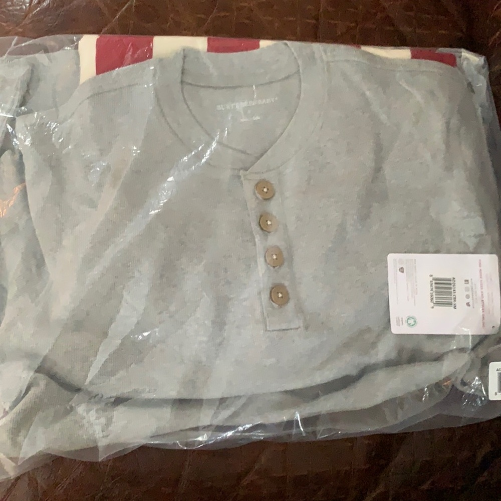 Burts Bees striped pajamas NWT